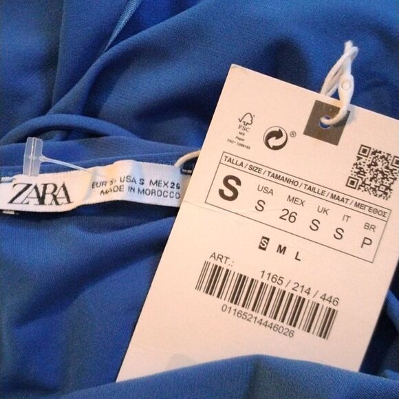 NWT Zara Blue Knit Dress - Picture 7 of 9